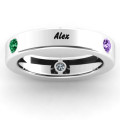 Custom circular band ring with round stones