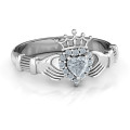 Claddagh with Halo Ring Claddagh with Halo Ring featuring a heart-shaped centre stone and halo setting