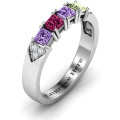 Classic 2-7 Princess Cut Ring with Accents Classic customisable princess-cut ring with side accent stones