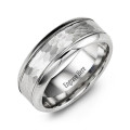 Cobalt patterned ring with polished and brushed finish