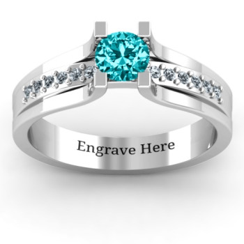 Column Set Solitaire Ring Column Set Solitaire Ring