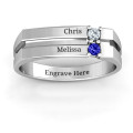 Grooved Women's Ring View Grooved square-topped women's ring product view