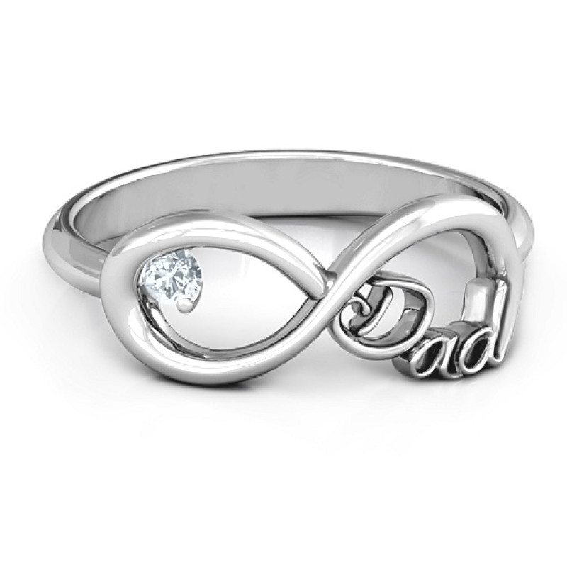 Dad Infinity Ring Dad Infinity Ring with custom metal and stone options