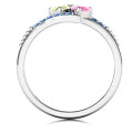 Diagonal Dream Ring With Heart Stones Diagonal Dream Ring with Heart Stones product view