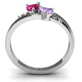 Double Heart Gemstone Ring with Accents Double heart gemstone ring with accent stones
