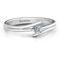 Double Line Bypass Ring Double Line Bypass Ring with round centre stone