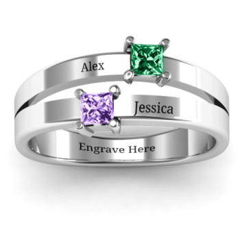 Double Princess Cut Ring Double Princess Cut Ring