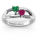 Dual Hearts with Accents Ring gallery image