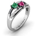 Dual Hearts with Accents Ring gallery image