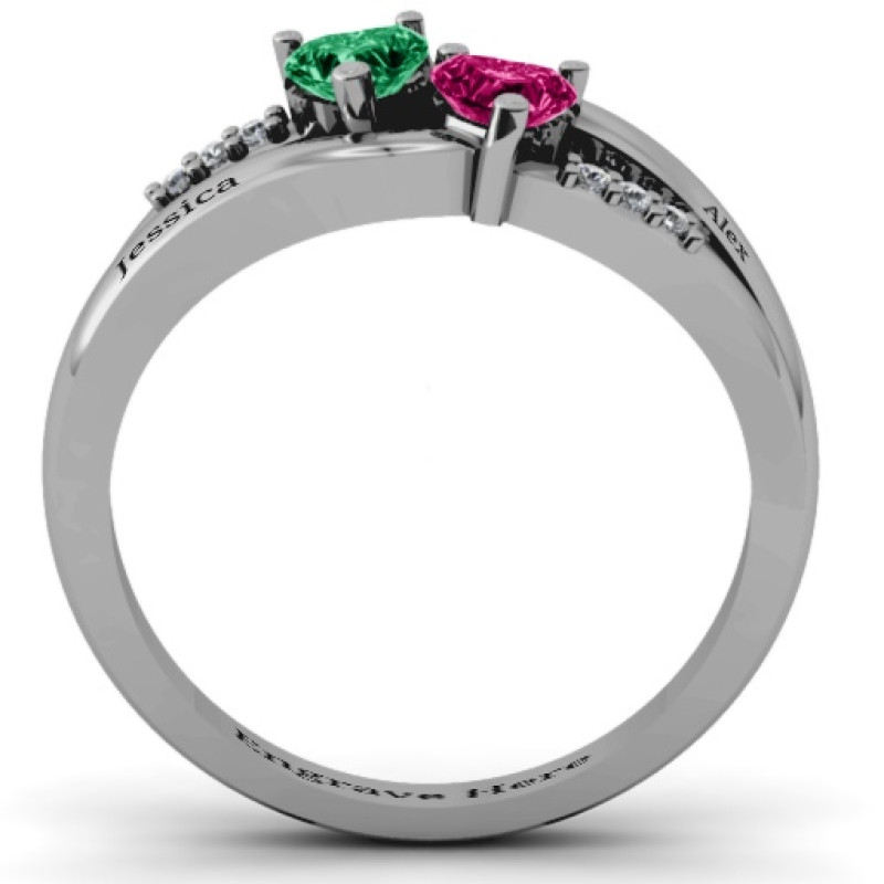 Dual Hearts with Accents Ring gallery image