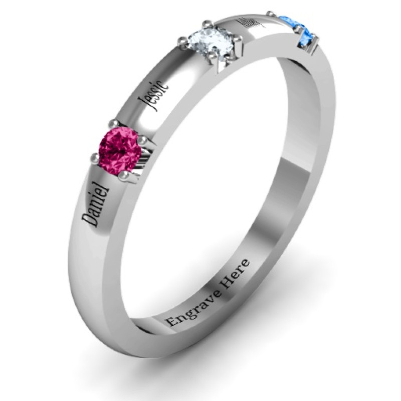 Elegant three gemstone ring product image
