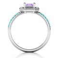 Emerald Cut Halo Cocktail Ring - Image 4 Emerald cut halo cocktail ring product image