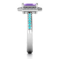 Emerald Cut Halo Cocktail Ring - Image 5 Emerald cut halo cocktail ring product image