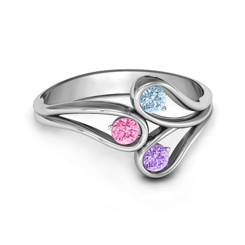Personalised Eternal Elegance three-stone engraved ring