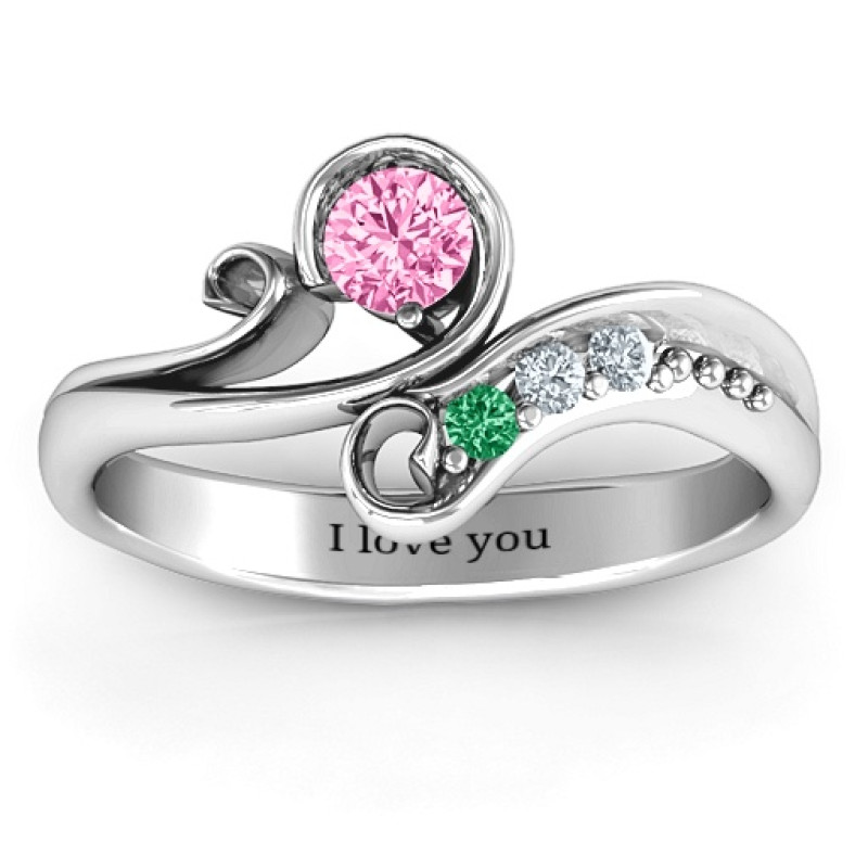 Family Flair Ring with 2-6 Birthstones Family Flair Ring with 2-6 birthstones product view