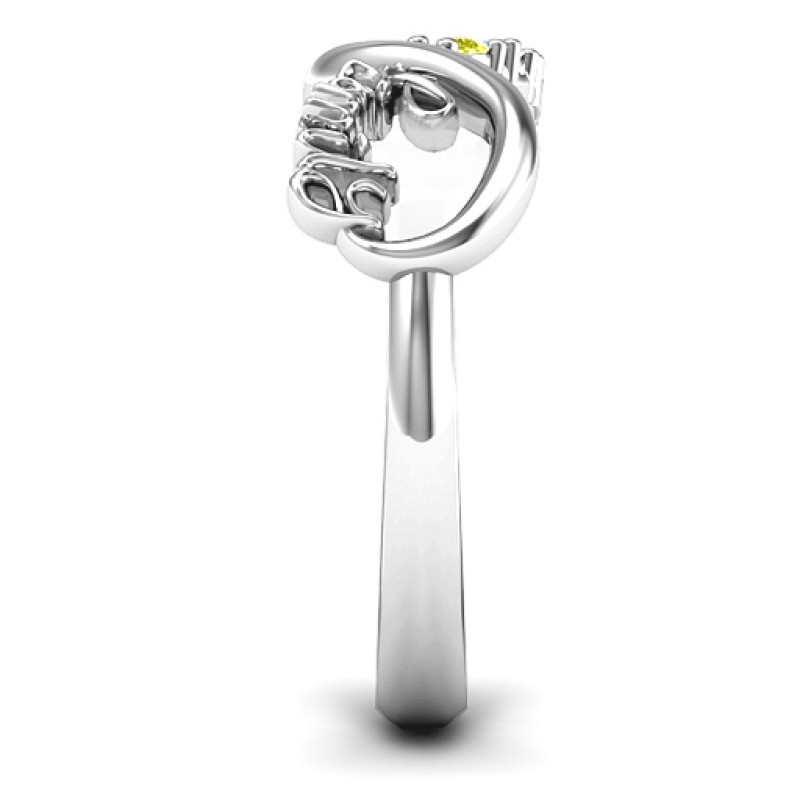 Family Infinite Love with Stones Ring Family infinity stone ring product view