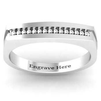 Fissure Beaded Groove Women's Ring Fissure Beaded Groove Women's Ring