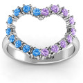 Floating Heart with Stones Ring - Gallery View Floating Heart with Stones Ring gallery view