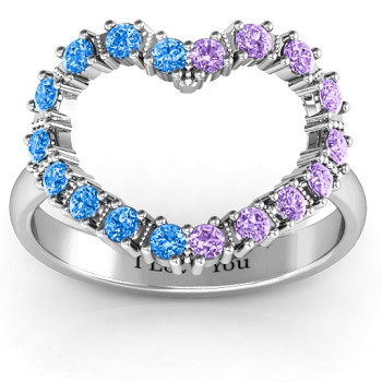 Floating Heart with Stones Ring Floating Heart with Stones Ring