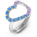 Floating Heart with Stones Ring - Gallery View Floating Heart with Stones Ring gallery view