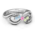 Flourish Infinity Ring with Gemstones Flourish Infinity Ring with gemstone setting