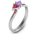 Follow Your Heart Ring - View 3 Follow Your Heart Ring showing heart-cut stones and accent stones