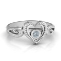 For My Love Heart Birthstone Ring For My Love heart ring with a bezel-set centre stone