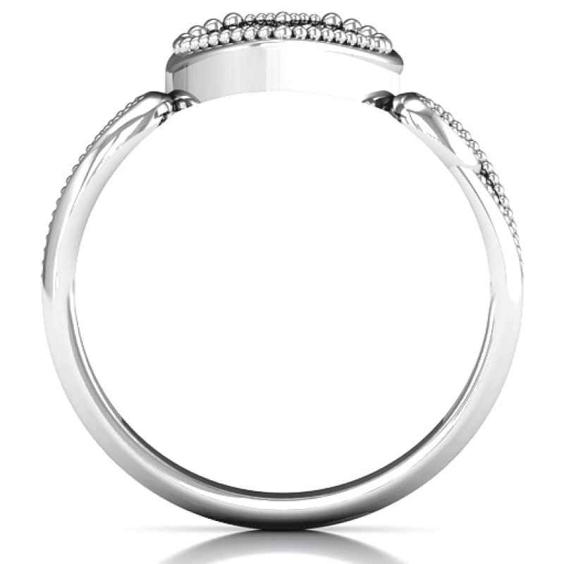 For My Love Heart Birthstone Ring For My Love heart ring with a bezel-set centre stone