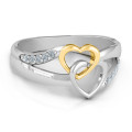 Forever Linked Hearts Ring Forever Linked Hearts Ring with linked heart cut-outs and accent stone detailing