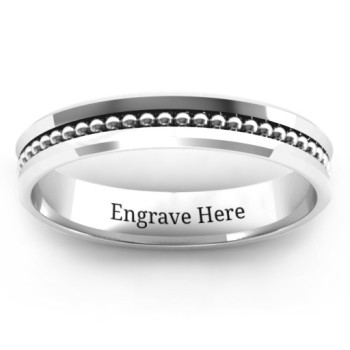 Forge Beaded Groove Bevelled Women's Ring Forge Beaded Groove Bevelled Women's Ring