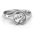 Full Circle Cherry Blossom Ring with open circle and cherry blossom design