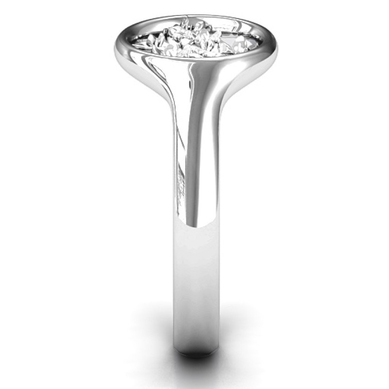 Full Circle Cherry Blossom Ring side view