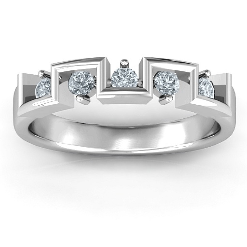 Geometric Fashion Band ring view