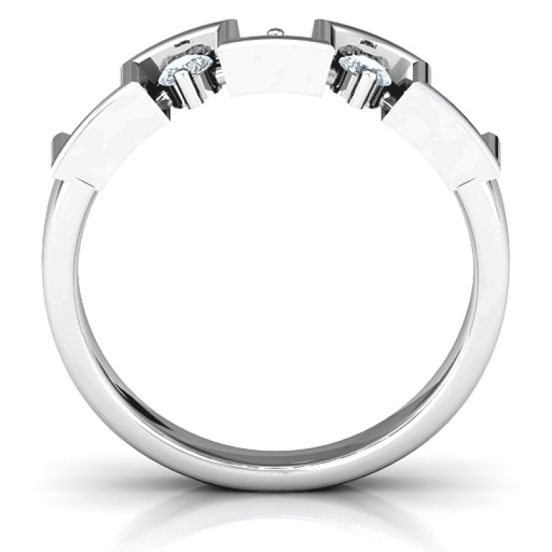 Geometric Fashion Band ring view