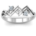 Geometric Glamor Ring Geometric Glamor Ring with two round stones