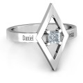Glam Diamond Ring with Single Accent Stone Glam Diamond Ring with a single accent stone