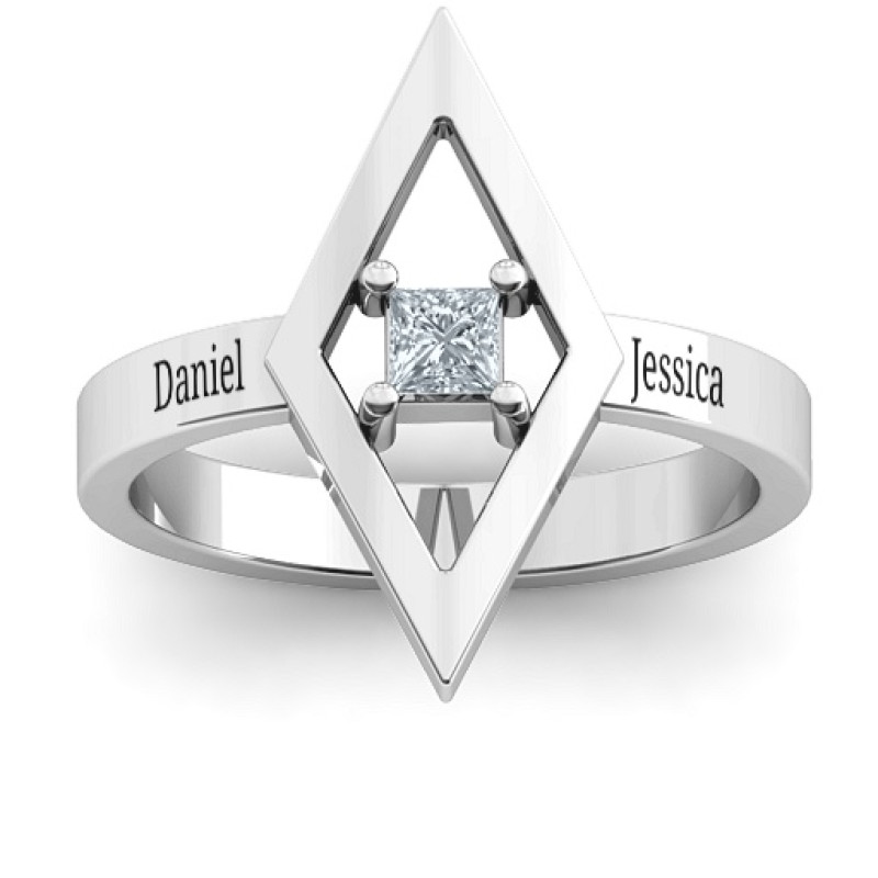 Glam Diamond Ring with Single Accent Stone Glam Diamond Ring with a single accent stone