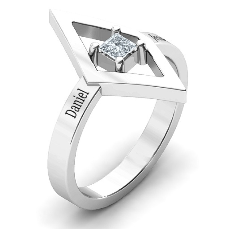 Glam Diamond Ring with Single Accent Stone Glam Diamond Ring with a single accent stone