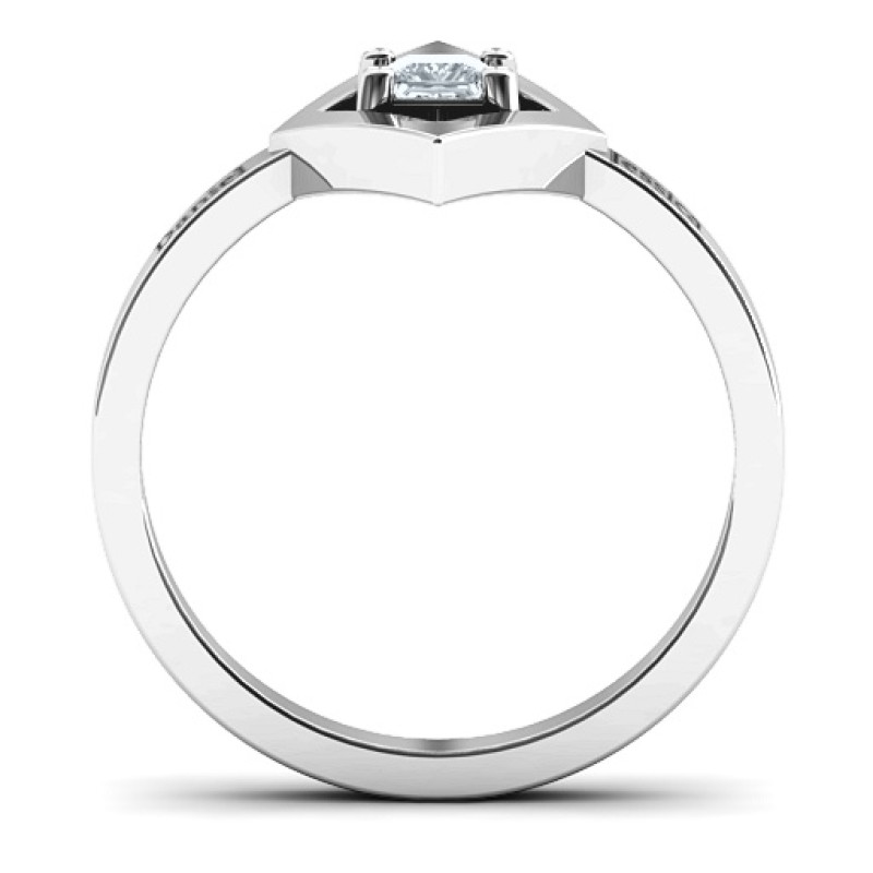 Glam Diamond Ring with Single Accent Stone Glam Diamond Ring with a single accent stone