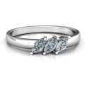 Grand Marquise Trio Ring with three marquise-cut stones