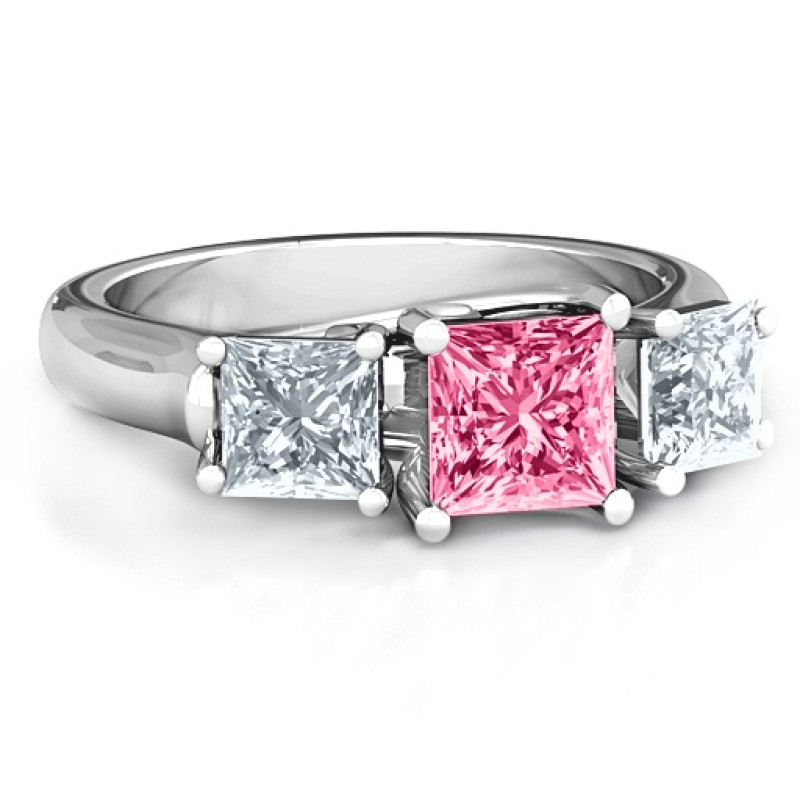 Grand Princess Ring Grand Princess Ring with a central princess-cut stone and two side stones