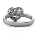 Caged Hearts Ring with Infinity Band Heart cut-out petite caged hearts ring with infinity band