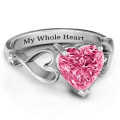 Heart Stone Infinity Band Ring Heart-cut stone ring with open-heart infinity band