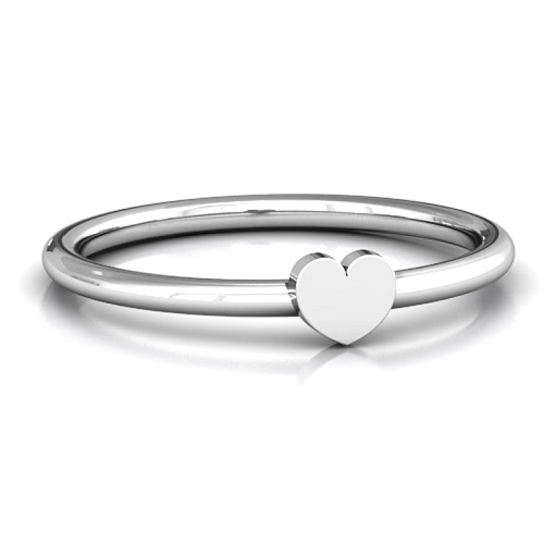 Heart Stackr Ring for stacking with Initial and Stone rings