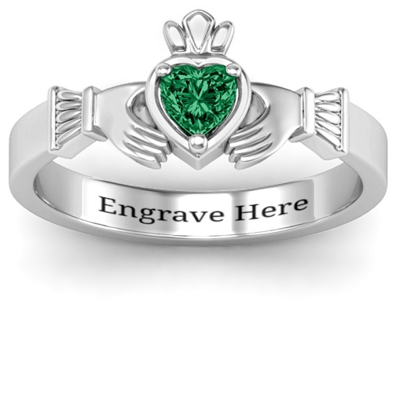 Heart Stone Claddagh Ring Heart Stone Claddagh Ring product view