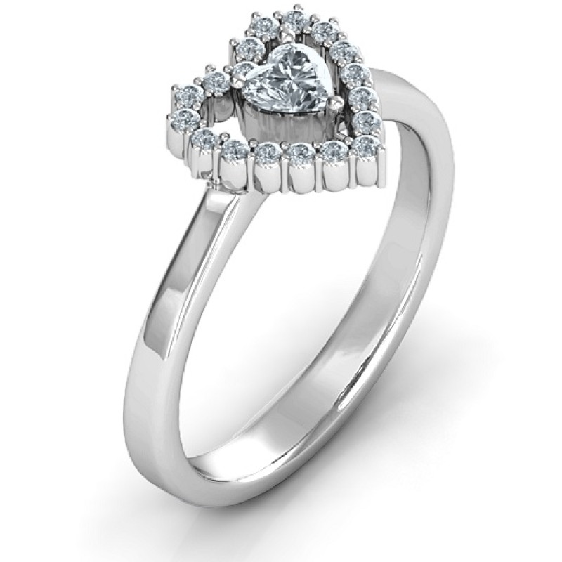 Heart in Heart Halo Ring Heart in Heart Halo Ring product view