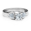 Hearts and Stones Solitaire Ring Hearts and Stones Solitaire Ring with round centre stone and heart-shaped side accents