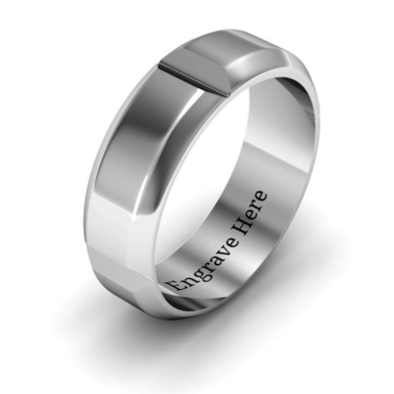 Hercules Quad Bevelled and Grooved Men's Ring Hercules Quad Bevelled and Grooved Men's Ring