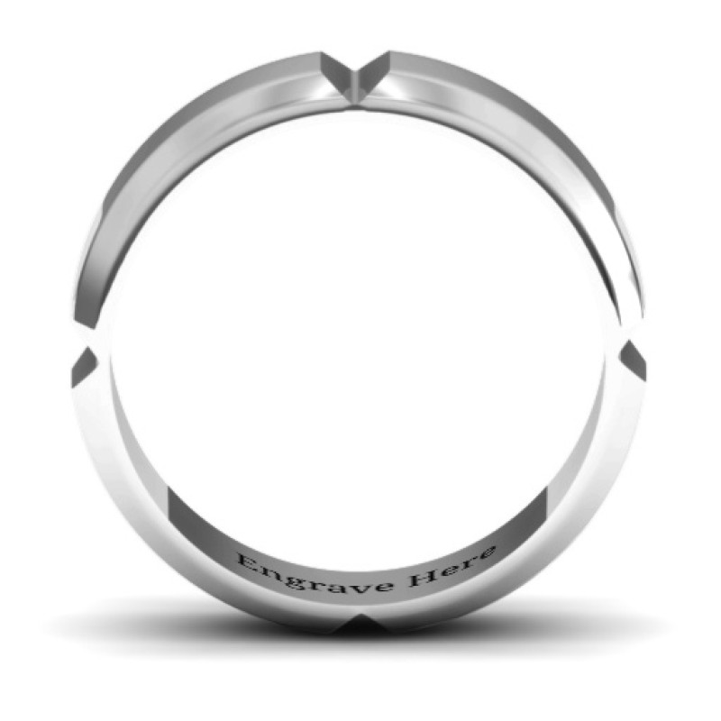 Hercules Quad Bevelled and Grooved Men's Ring Hercules Quad Bevelled and Grooved Men's Ring
