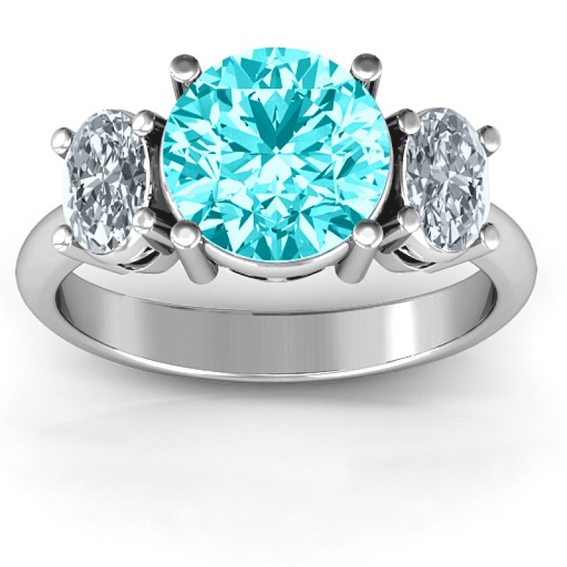 Impressive Three Stone Eternity Ring Impressive Three Stone Eternity Ring with round and oval stones